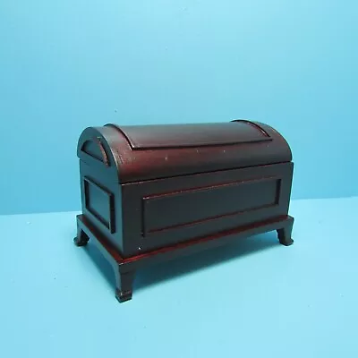 Dollhouse Miniature Wood Domed Blanket Chest Compartment Insert Mahogany T3376 • $20.69