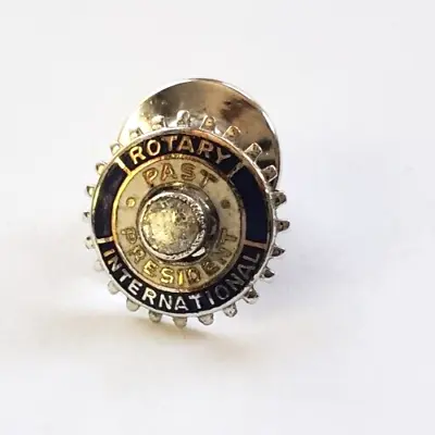 10K White Gold Diamond Rotary International Past President Pin W/Clasp • $99.99
