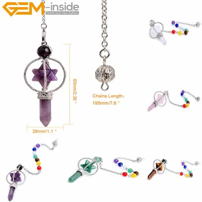 Pendant Merkaba Wand Natural Crystal Dowsing Chakra Pendulum For DivinationReiki • £4.92