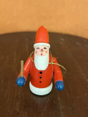 Cute Vintage German Erzgebirge Painted Wooden Santa Claus Figurine Ornament 2.5  • $19.99