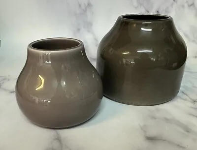 Set Of Two Herman Kahler HAK Petite Signed Vases MCM Beautiful Glossy Finish • $33