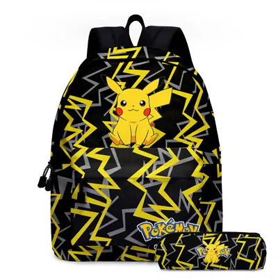 $40.79 • Buy Pokemon Children's School Backpack Storage Bag Kawaii Pikachu Pencil Case An