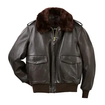 G-1 A-2 Aviator Bomber Brown Navy Flight Real Leather Jacket For Mens • $88.42