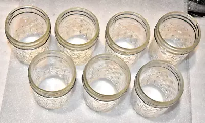 7 - 8 Oz. Quilted Clear Jam Jar W/o Lids Pre-owned Great Condition • $4.50