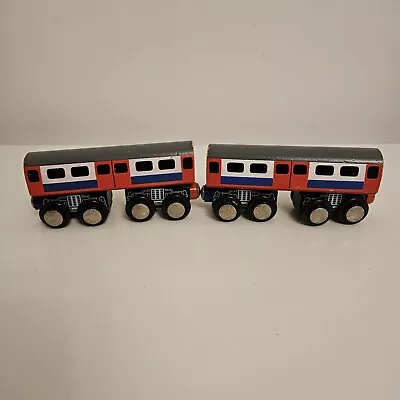 Wooden ELC - LONDON UNDERGROUND TRAIN - X2 - BRIO COMPATIBLE • £9.99