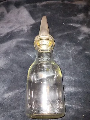 1920-40s Vintage Motor Oil Glass Quart Oil Bottle W/ Master Spout Model BW-1228 • $65