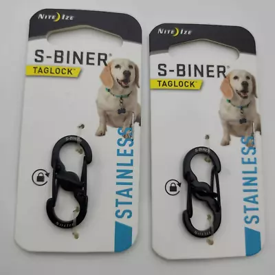 Lot Of 2 Nite Ize S-Biner Taglock Dual Carabiner Clip Dog Tags W/ Secure Lock • $14.95