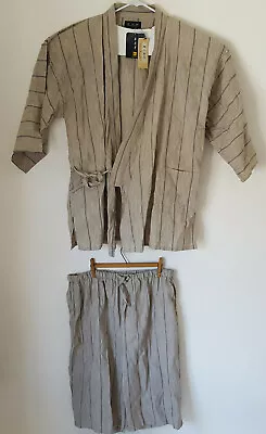 Kirakumono Brand Japanese Mens Kimono Jinbei Set Yukata Casual Robe Shorts NEW • $99.95