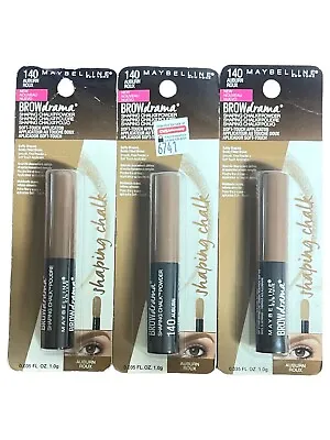 3X Maybelline Brow Drama Shaping Chalk Fine Powder #140 Auburn - Softly Shape • $9.99