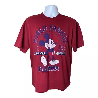 Disney Mickey Mouse Big Graphic T-Shirt Size XL World Famous Florida 1928 • $8.99
