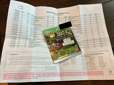 2024 Masters Badge With Saturday Pairing Sheet • $250