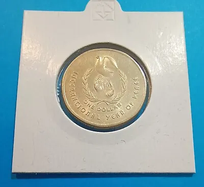 1986 - 1 Dollar Year Of Peace Coin In 2x2 Holder - Unc • $4.95