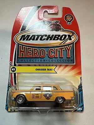 Matchbox 2003 Hero City Collection Checker Taxi Cab #41 Yellow New NIP D3 • $9.99