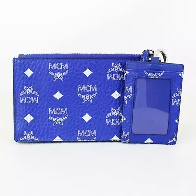 MCM Mini Visetos Multifunction Pouch - Blue • $125