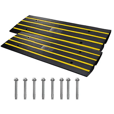 VEVOR 2PCS Curb Ramp 122 X 40.5 X 6.5cm Rubber Driveway Ramp 33069 Lbs/15 Tons • $227.99