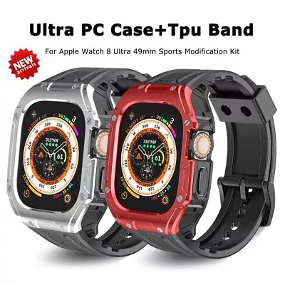 Rugged Case + Strap For Apple Watch Band Series 8 Ultra 49mm Mod Kit Bracelet • $11.23