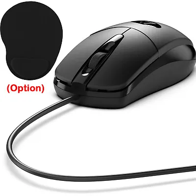 Optical Wired Mouse USB Office Mice/Mouse Pad For PC Laptop Computer Mac Desktop • $6.95
