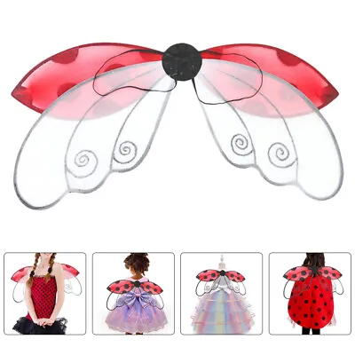  Ladybug Wings Silk Screen Child Halloween Costumes For Girls Fairy • £9.99