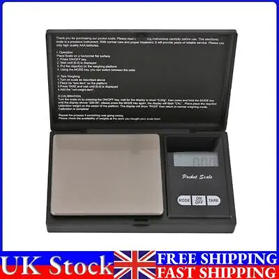 High Precision LCD Blue Backlight Digital Electronic Jewelry Pocket Scale • £7.70