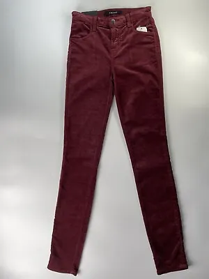 J Brand Maria Velvet High Rise Skinny Jeans Pants Oxblood 24 Authentic NWT • $22