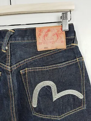 EVISU HERITAGE Mens Size US 29 Indigo Selvedge Custom Made Straight Leg Jeans • $350