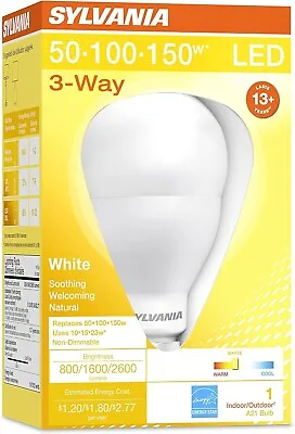 SYLVANIA LED A21 Bulb 3 -Way 50.100.150W Equiv. 800/1600/2600 Lumens Warm White • $9.99