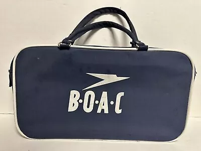 Vintage Original 1960’s BOAC Airlines Vinyl Travel Carry On Stewardess Bag • $29.95