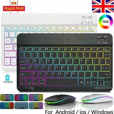 For Samsung Galaxy Tab A9+ A8 A7 S6 Lite S9 S8 Tablet Keyboard MouseBacklit Kit • £15.99
