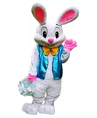 Plush Easter Bunny Rabbit With Vest Halloween Mascot Costume Party Cosplay Dr... • $57.77