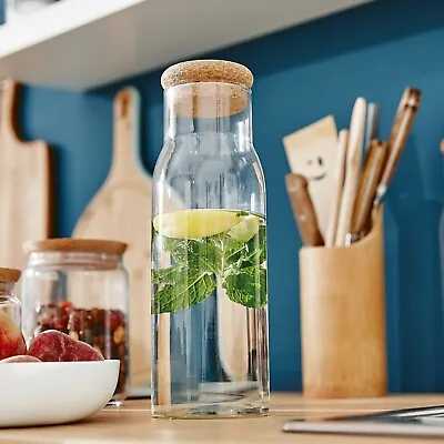 Luminarc Funambule 1L Glass Wine Water Juice Carafe Jug Drinks Summer Cork Lid • £9.99