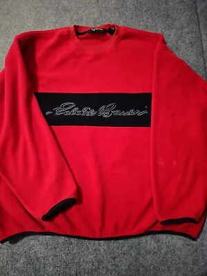 Eddie Bauer EBTEK Polartec Red Pullover Fleece Crewneck Sweatshirt Size XL • $40