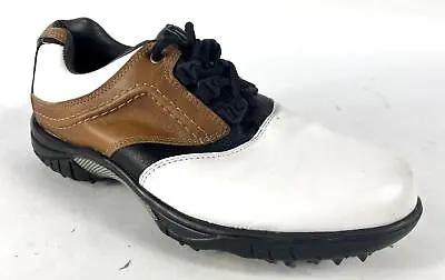 FootJoy Contour Series Golf Shoes Mens 8M Leather Lace-up White Brown • $17.71