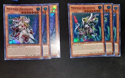 3x Mermail Abyssteus + Abyssleed Holo SHVA Yu-Gi-Oh! • $3