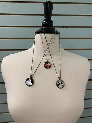 Three Marilyn Monroe 1” Cabochon Necklaces. 2 Bronze Tone And 1 Silver Tone. 18” • $21