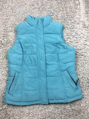 Merona Puffer Vest Jacket Womens Size Small Blue Sleeveless Lined • $17.88