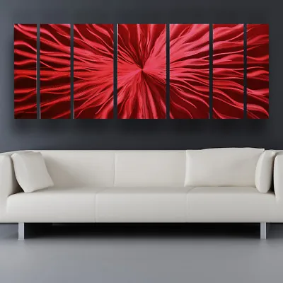 Modern Contemporary Abstract Metal Wall Art Red Sculpture Painting Home Decor • $210