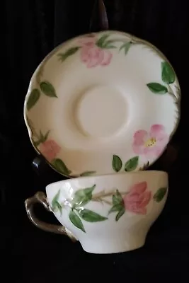 Vintage FRANCISCAN Desert Pink Roses England Coffee Tea Cup Saucer Bone China • $18