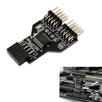 USB2.0 Motherboard 9Pin To Dual 9Pin Male Adapter USB 9pin-2x9pin Splitter Board • $8.99