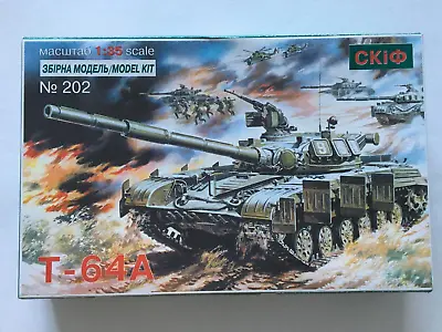 T-64A Soviet Main Battle Tank 1/35 Scale SKIF Plastic Model Kit #202 • $21