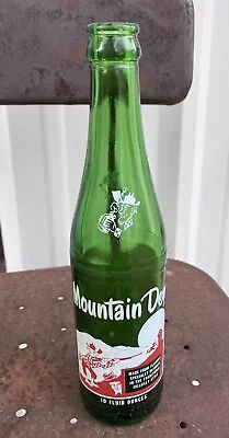 Vintage Mountain Dew Red Hillbilly & Laughing Pig Green Glass 10oz Bottle ACL • $13.99