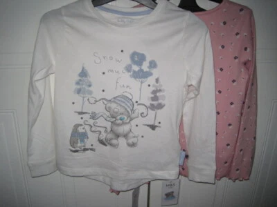£9.99 • Buy M&S 2X Tops 'ME TO YOU' TATTY TEDDY Sequins + Glitter Girls 7- 8 Yrs