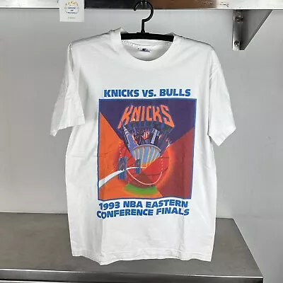 Vintage 1993 Knicks Bulls NBA Eastern Conference Finals L Single Stitch T-shirt • $70