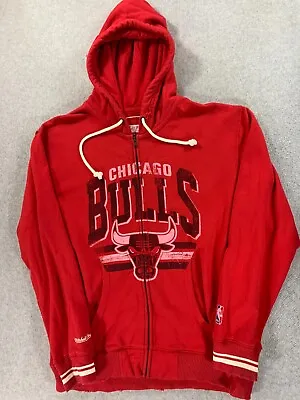 Chicago Bulls Vintage Distressed Basketball Hoodie Jacket (Men's XXL) Red • $44.99