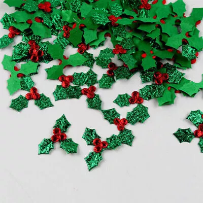 Pack Of 100 Christmas Red Berry Holly Branch Leaves Artificial Flower Pick Decor • £2.72