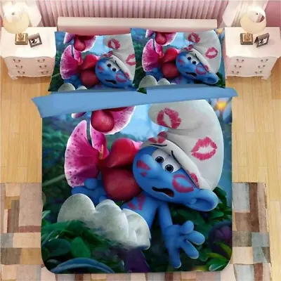 £80.47 • Buy The Smurfs Clumsy Smurf Smurfette Ver8 Full Bedding Duvet Covers Set (4pcs)