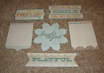 My Mind's Eye The Sweetest Thing Journal Tag/Title Diecut Lot Of Six ~ Bluebell • $4.99