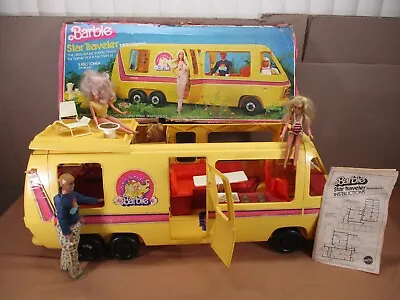 Vintage 1976 Mattel Barbie Star Traveler GMC RV Camper Bus Motor Home W/ 4 Dolls • $155.99
