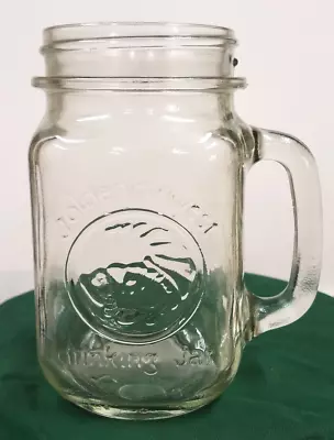 Golden Harvest Pint Clear Mason Drinking Jar Mug Cup With Handle 5 Inch Tall • $9.99