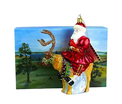 Mackenzie Childs Courtly Check Oldie Time Santa Christmas Ornament Brand New Box • $135
