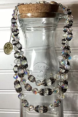 Vintage Vendome Couture  Crystal Necklace 3 Strand WITH TAG • $75